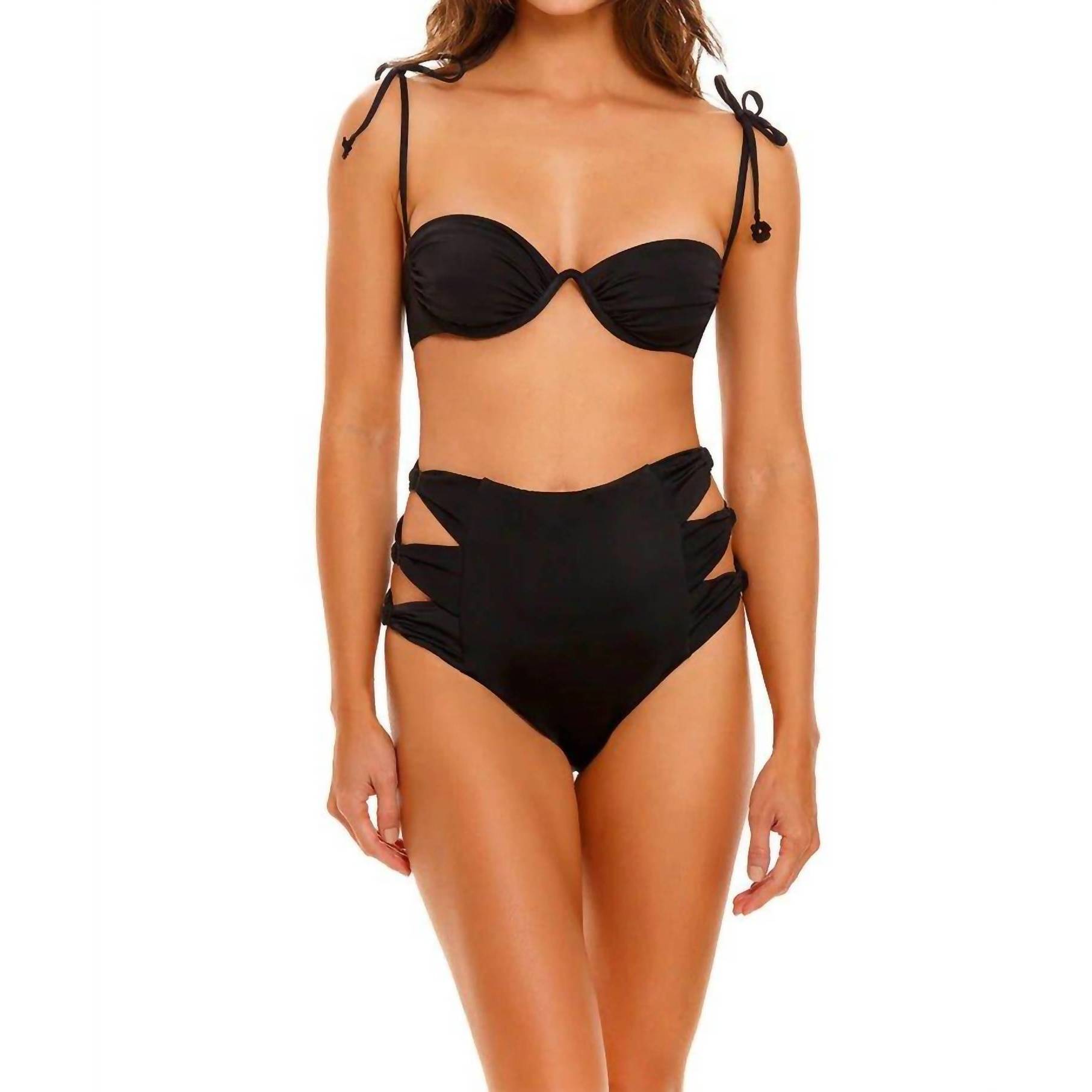 New Agua Bendita Donna Bikini Top In Black